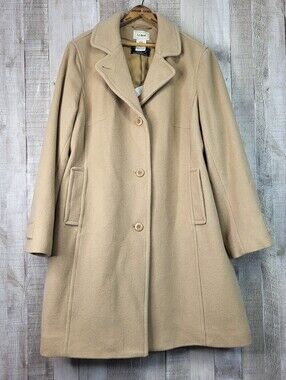 L.L. Bean Bellandi Lambswool Polo Coat. Warm Wool. Camel Color. Size 1X Jacket